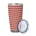thumbnail image 2 of Bingfone Red and Brown Squares for 20 Oz Stainless Steel Travel Mug Double Wall Water Coffee Cup for Home,Office, Outdoor Works Great for Ice Drinks and Hot Beverage-Without Straw, 2 of 8
