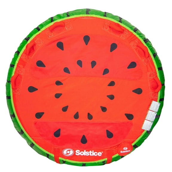Solstice Inflatable 2 Rider Watermelon Towable Tube Float Raft, Multicolor, one Size