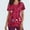 D-Red, variant on Rciityk Scrub Tops Women V Neck Nurse Uniform Shirts with Pockets Casual Floral Printed Short Sleeve Working Medicals Blouse