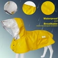 thumbnail image 4 of Waterproof Dog Raincoat, Adjustable Reflective Lightweight Pet Rain Clothes with Poncho Hood (Large, Yellow), 4 of 7