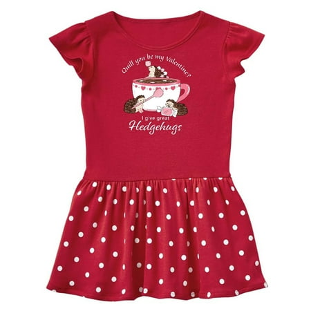 

Inktastic Quill You be My Valentine I Give Great Hedgehugs Gift Toddler Girl Dress