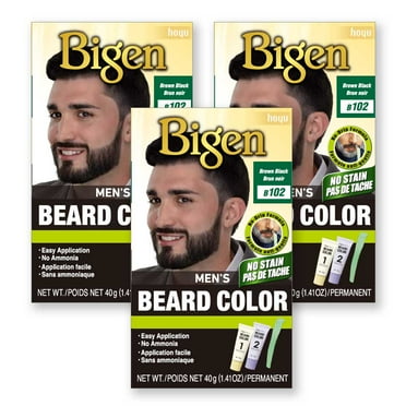 Bigen Men’s Beard Color 102 Brown Black - 3 Pack