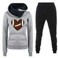thumbnail image 1 of Puntoco Conjunto de dos piezas de suéter y pantalones estampados de manga larga con capucha y cuello redondo para mujer Puntoco Puntoco-5257, 1 of 2