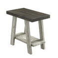 thumbnail image 4 of Narrow Side End Table with Storage Shelf, Wood Nightstand Sofa Table for Living Room, Bedroom, Weathered Walnut and Gray, 4 of 5