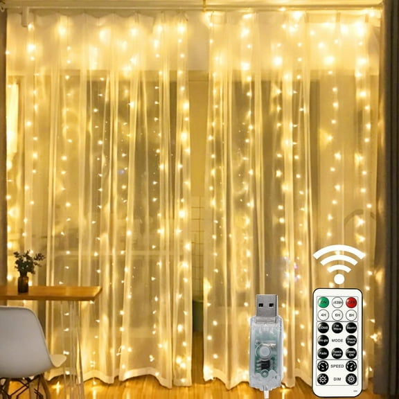 Elegant Warm Glow Curtain String Lights - Soft Ambience, 24V Safety