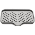 thumbnail image 4 of 1 caja dispensadora de pañuelos con tapa de madera de bambú y 1 bandeja de silicona para jabón de cocina, bandeja para fregadero, escurridor de esponja, 4 of 8