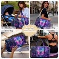 thumbnail image 4 of Garronmavis Purple Galaxy Butterfly Quilted Duffle Bag for Women, Large Weekender Bag Overnight Carry On Bag with Luggage Sleeve for Travel, Gym, Weekend Getaways, 4 of 7