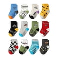thumbnail image 4 of mgoYE Socks for Toddler Girls Non Slip Kids Toddler Socks with Grippers Baby 12 Pairs Anti Skid Socks for Boys Girls 0-7 Year Children(F,0-1 Years), 4 of 4