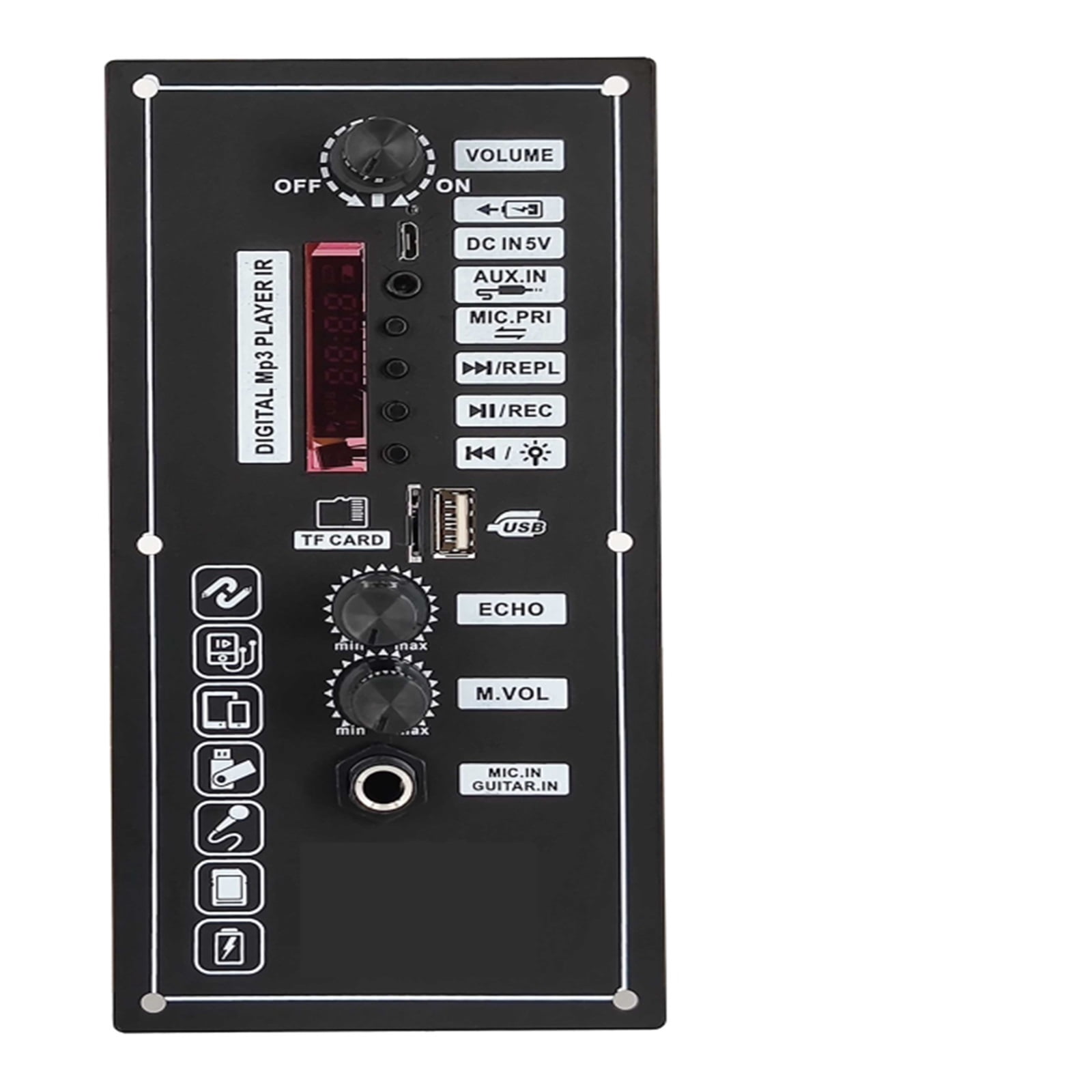 3.7V Amplifier Board Square Dance 30W Speaker Amplifier Support Bluetooth AUX U-Disk Recording ,Bass & Treble Control