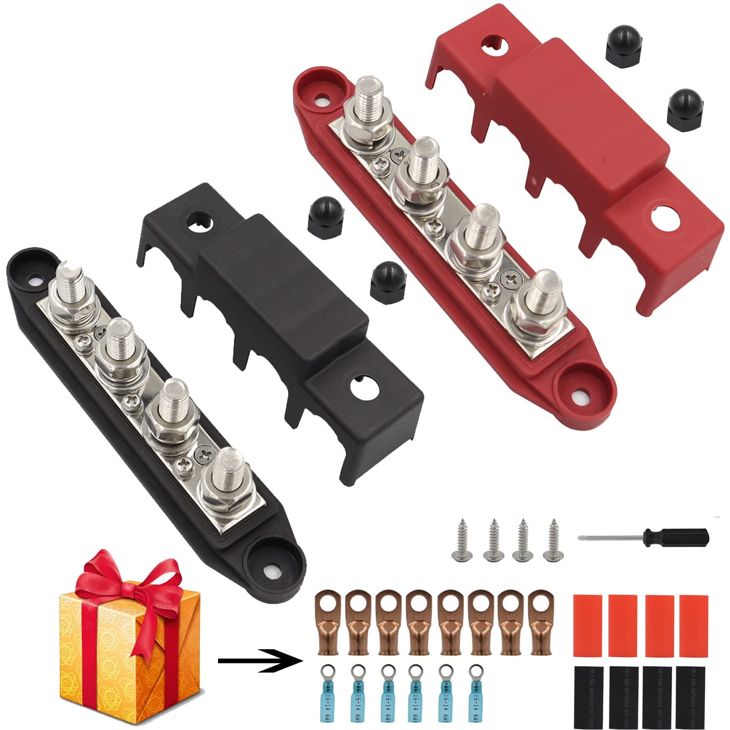 Heart Horse Power Distribution Block Battery Bus Bar 4 Post 3/8