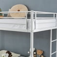 thumbnail image 3 of Zimtown Twin over Twin Bunk Bed with Trundle, Heavy Duty Metal Bed Frame with Safety Rail Side Ladders for Dormitory Bedroom Boys Girls Adults,No Box Spring Needed (White), 3 of 12