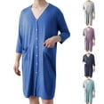 thumbnail image 1 of JDQJBZ Mens Robe Open Front Long Sleeve Sleepwear Loungewear With Belt, 1 of 5