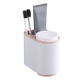 thumbnail image 2 of Portavasos magnético para cepillos de dientes, con suspensión de manos y adsorción, para baño, color rosa, 2 of 12