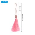 thumbnail image 2 of Unique Bargains 14cm/5.5 Inch Bookmark Tassels Soft Silky Floss Cord Loop Mini Handmade Tassels Pink 50 Pack, 2 of 5