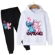 thumbnail image 3 of Conjunto de sudadera con capucha de punto para niñas, conjuntos de manga larga para niños de 3 a 14 años, conjuntos de chándal informal con capucha y pantalones para bebés y niños, 3 of 5