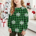 thumbnail image 2 of MKOSPLRT Christmas Sweatshirts for Girl Boy 1-15Y Crew Neck Long Sleeve Snowflake Plaid Pullover Warm Fleece Lined Sweatshirts, 2 of 8