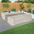 thumbnail image 3 of Direct Wicker Square Patio Waterproof Cover for Dining & Sofa Sets | 106.3" x 106.3" | PU Coated Fire Resistant Polyester | UV Resistant & Windproof | Mold Resistant | Beige&Brown, 3 of 6