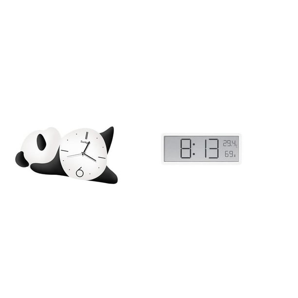 Reloj de pared,Reloj de pared de panda,decoración para el hogar,lindo y creativo.,Reloj de pared digital,Reloj de pared digital multifuncional para oficina,Reloj de escritorio con pantalla