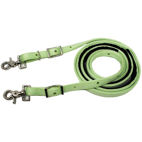 Horse Roping Western Barrel Reins Nylon Rein Lime Green 607151