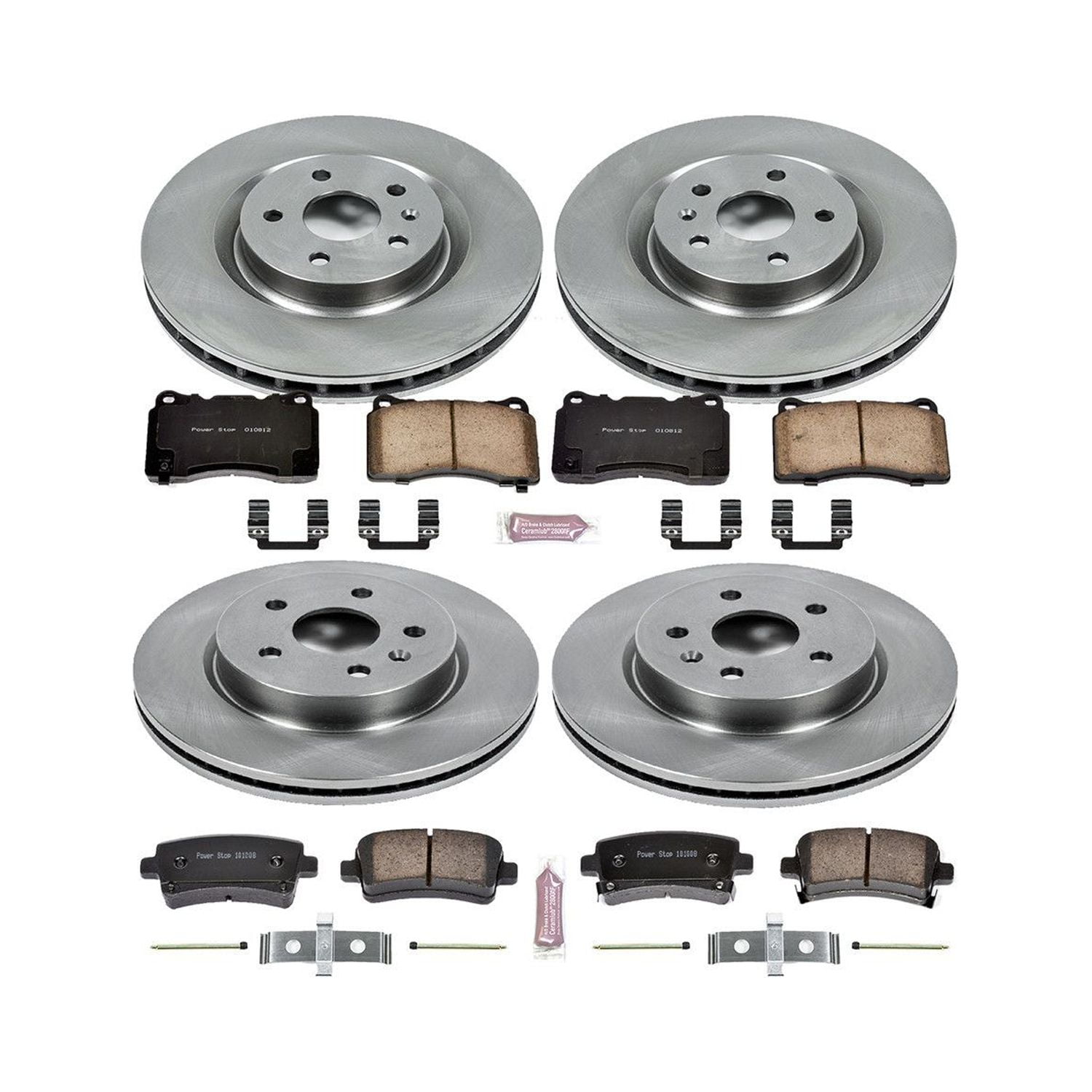 Power Stop Front and Rear Stock Replacement Brake Pad and Rotor Kit KOE6188