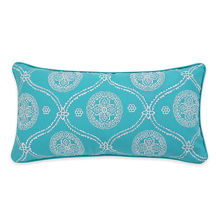 Levtex Home Madalyn Embroidered Oblong Throw Pillow in Teal Walmart