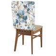 thumbnail image 2 of Spring Flower Dining Chair Back Cover Only, Vintage Blue Yellow Foral Leaves Wildflowers Set of 4 Chair Back Covers, Removable Washable for Dining Room, Banquet & Holiday Decoration, 2 of 9