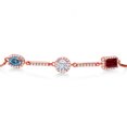 thumbnail image 2 of Gem Stone King 18K Rose Gold Plated Silver Bracelet Persian Blue and White Moissanite (1.75 Cttw), 2 of 3