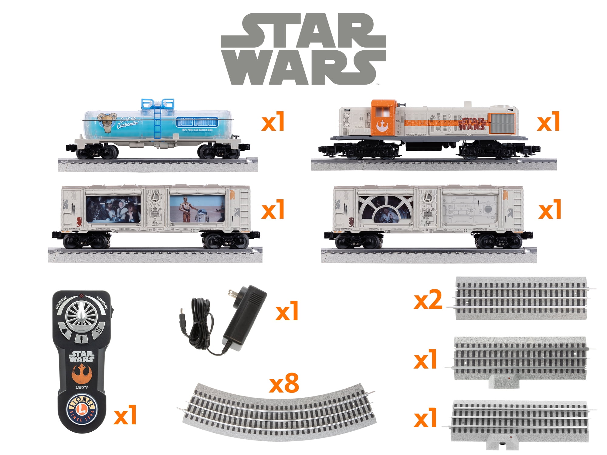 Lionel Star Wars Rebel LionChief Freight O Gauge Train Set with Bluetooth 5.0 and Remote for Ages 14+