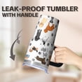 thumbnail image 5 of 20OZ Insulated Dog Office Tumbler with Handle Straw and Lid Paw Print Coffee Cup for Women Friends Great Holiday Birthday Presents Fits Most Car Cup Holders, 5 of 6