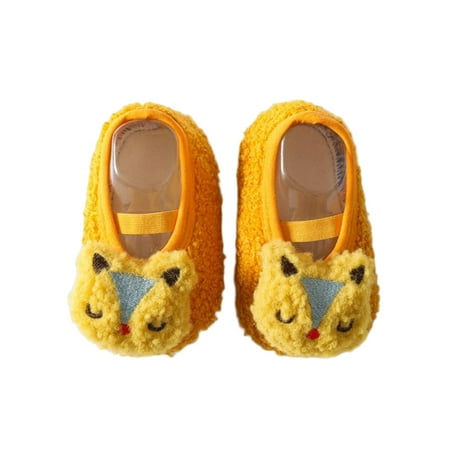 

SIMANLAN Toddler Floor Slippers Non-Slip Socks First Walker Sock Shoes Infant Casual Home Shoe Girls Boys Soft Soles Slipper Orange Fox 9C
