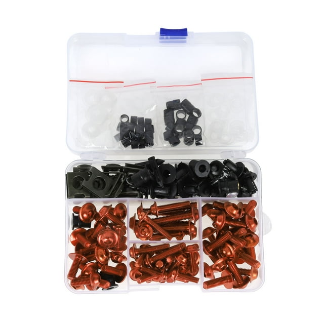 Tornillos de parabrisas Unique Bargains compatibles con la mayoría de las motos deportivas para Kawasaki, Yamaha, Suzuki, Honda, Ducati, BMW, etc. Acero inoxidable, goma, naranja