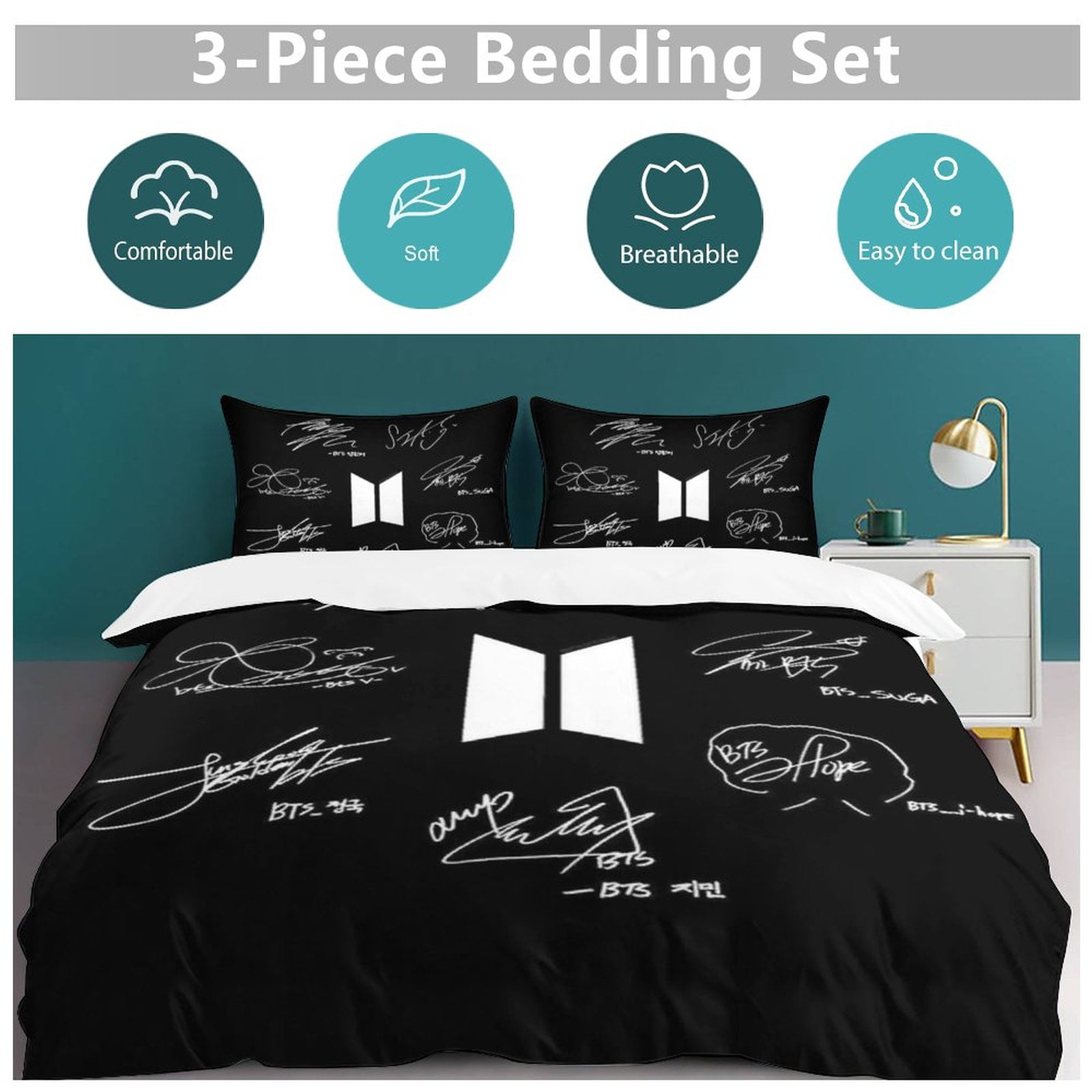 Kpop BTS Bedding Set Twin Size,Kpop BTS Kpop BTS Duvet Cover for