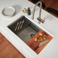 thumbnail image 3 of Ruvati 27in Black Stainless Steel Workstation Undermount Kitchen Sink Single Bowl, 3 of 13