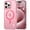 Pink, variant on ELEHOLD Case for iPhone 15, Clear Glitter Anti-Yellow Anti-Scratch Hard PC Magnetic Phone Case Compatible MagSafe Accessory,Black