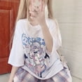 thumbnail image 5 of Camiseta de Anime para mujer, camisa de manga corta, estilo coreano, Harajuku japonés, holgada, con estampado en caliente, estilo Punk, 5 of 5