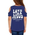 thumbnail image 4 of Tween Girl Shirts 5-6 Years Love Like Jesus Short Sleeve T-Shirts Back To School Shirt Graphic Printed Top School Clothes for Girls Blue, 4 of 7