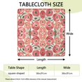 thumbnail image 2 of Square Tablecloth with Elastic Edges 36 * 36 Inch Pioneer Waterproof Red Floral Flower Leaves Table Cover Washable Indoor and Outdoor for Party Kitchen Dinner Banquet Patio Picnic, 2 of 6