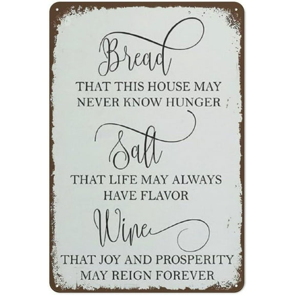 Creative Tin Sign Bread Salt Wine Metal Tin Sign Its A Wonderful Life Wall Hanging Sign Vintage Metal Sign Rustic Farmhouse Signs for Home Bar Coffee Office Garage DéCor Gift 8"x12"