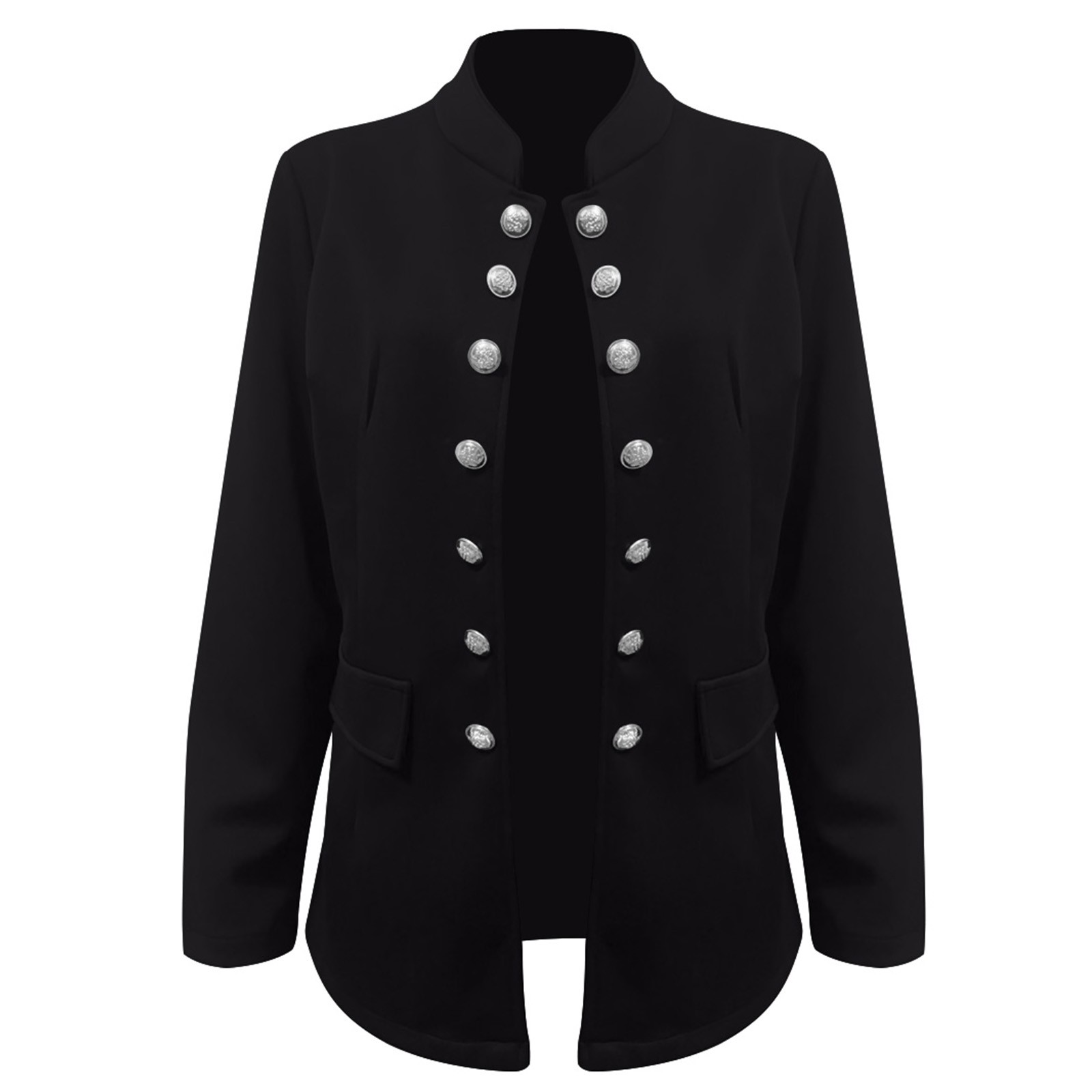 Weikingp Blazers for Women,Women'S Business Casual Buttons Pockets Open Front Suit Cardigan Womens Blazer Tops for Women Trendy Clearance Black L