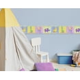 thumbnail image 4 of Concord Wallcoverings Peel and Stick Self Adhesive Kids Wallpaper Border, Toys Animals for Play Room Nursery Room, Blue Yellow Green Lilac, 15 ft by 5 in 2194W, 4 of 5
