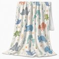 thumbnail image 2 of Whimsical Marine Life Parent-family Ocean, Playful Coastal Landscape Scene, Warm Flannel Blanket for Beach House and Living Room, Beach Lovers Housewarming Gift, Coastal Home Decor, 2 of 9