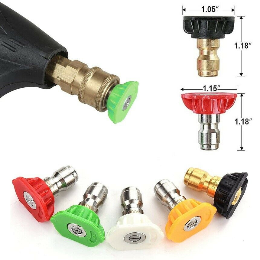 Supsupsiu 5pcs Pressure Washer Spray Nozzles Tip Set Variety Degrees