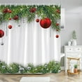 thumbnail image 4 of Btomtd Christmas Ball Themed Shower Curtain with Green Candy Cane and Branches Pattern, Holiday Shower Curtains for Bathroom Decor, Festive Shower Curtain Liner - 35.43"x70.86", D, 4 of 6