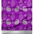 thumbnail image 1 of Soimoi Purple Rayon Fabric Artistic Paisley Printed Fabric 1 Yard 42 Inch Wide, 1 of 1
