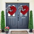 thumbnail image 3 of Christmas Swag Wreaths, 23.6in Artificial Christmas Teardrop Swags Stairs Christmas Decoration For Stair Railing Wall Window Xmas Decor, With Pine Needles & Red Berries Festive Accents, 3 of 11