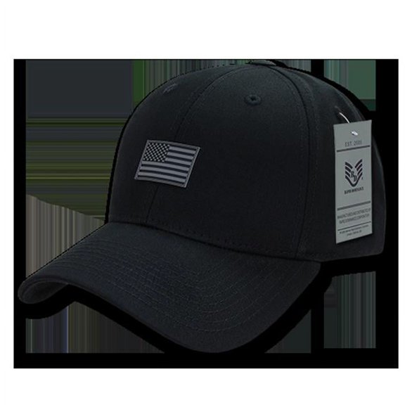 Rapid Dominance Structured Rubber USA Flag Baseball Cap Hat A07-USA (Black)
