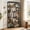 Brown Black, variant on Fnova 70.8" Industrial Storage Shelf Unit, Geometric 5-Tier Open Bookcase Display Shelving for Living Room Bedroom Home Office Entryway