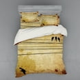thumbnail image 2 of Ambesonne Vintage Bedding Set 3 Pcs, Birds on Cable Grunge, Twin, Mustard, 2 of 3