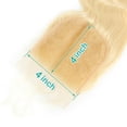 thumbnail image 3 of 4x4 Body Wave Lace Closure 14 Inch Brazilian Remy Blonde 613 Color Human Hair Closure Bleached Knots With Baby Hair, 3 of 4