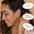 thumbnail image 2 of DORANA 3 Pairs 18K White Gold Plated Butterfly Stud Earrings for Women CZ Hypoallergenic S925 Sterling Silver Post Hoop Earrings Birthday Graduation Mothers Day Jewelry Gifts Teen Her Wife Mom, 2 of 6